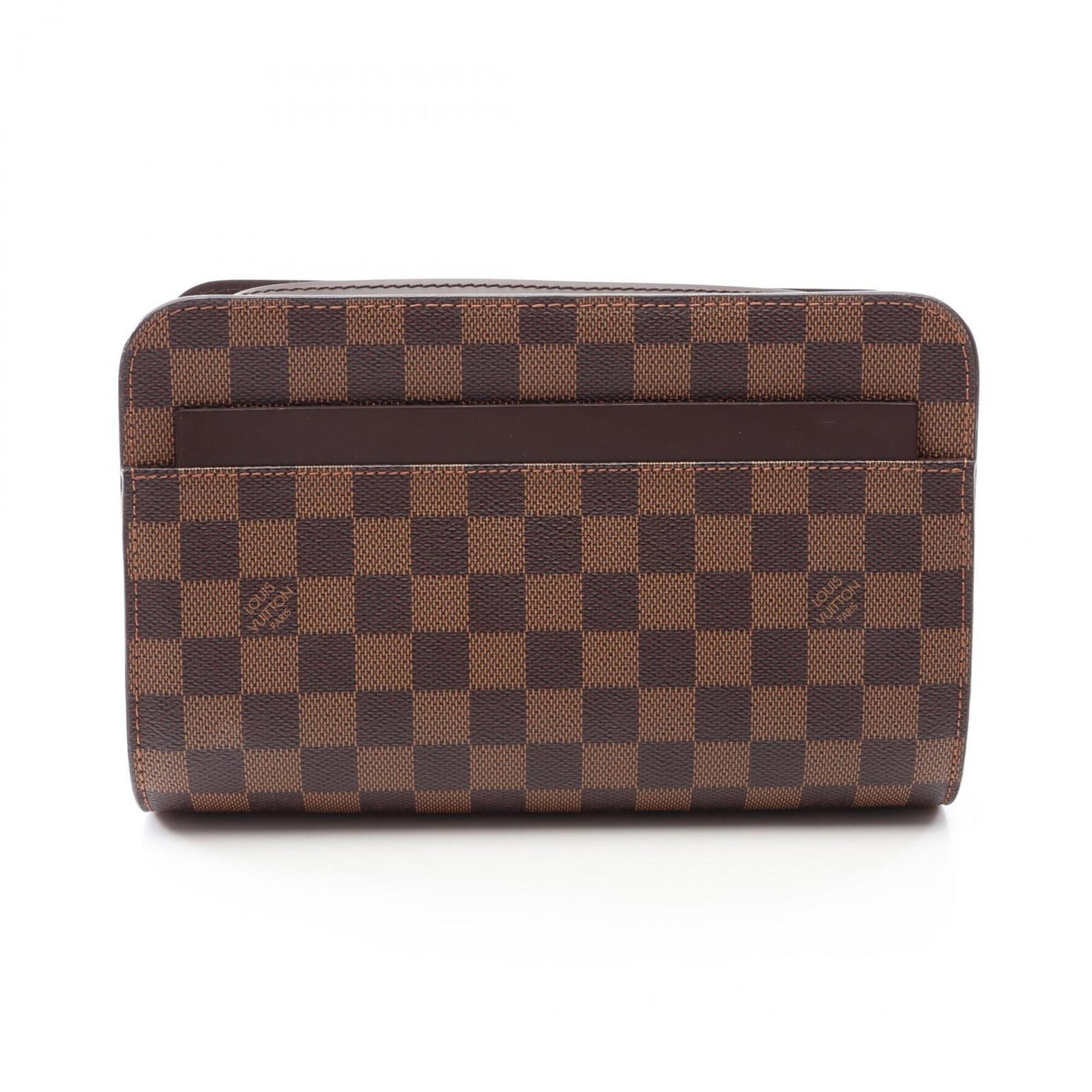 Canvas coated clutch bag handbag Louis Vuitton: Canvas coated clutch bag handbag Louis Vuitton Brown coated canvas Louis Vuitton clutch bag with a size of 16cm x 24.5cm x 5cm. This handbag features a classic design with a durable coated canvas