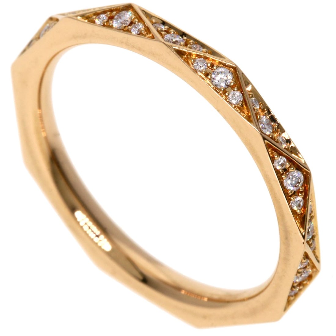 Graff Laurence Graff Signature Diamond Band Ring K18 Pink Gold: Graff Laurence Graff Signature Diamond Band Ring K18 Pink Gold K18 Pink Gold diamond band ring with a signature, available in size 5.25(US). This elegant ring showcases a diamond set in K18 Pink
