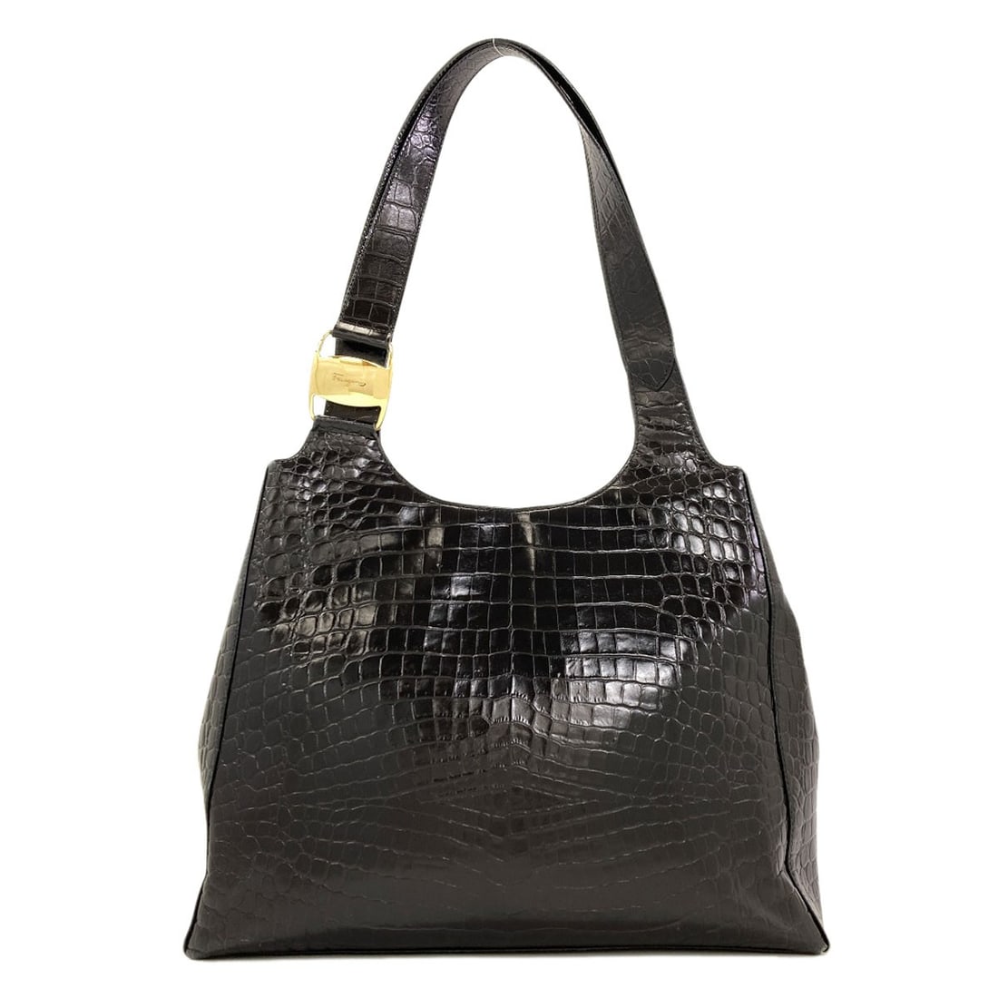 Tote Bag Leather Salvatore Ferragamo: Tote Bag Leather Salvatore Ferragamo Black leather tote bag from Salvatore Ferragamo, made with high-quality leather exterior. This stylish tote features a classic design that is both functional and