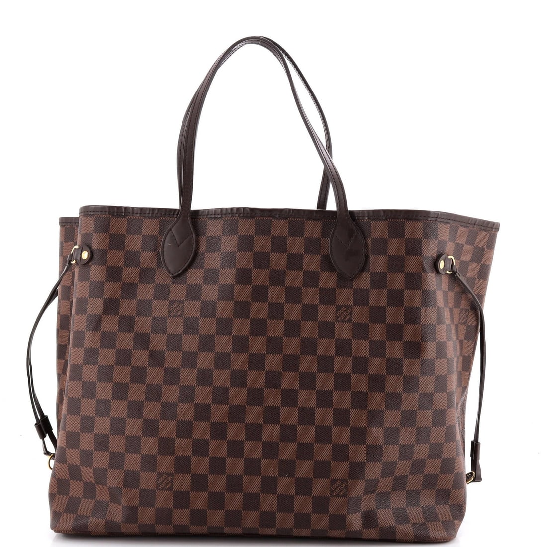 Damier GM Tote Neverfull Vuitton Louis: Damier GM Tote Neverfull Vuitton Louis Damier GM Tote Neverfull Vuitton Louis - A Timeless Brown Canvas Tote with Distressed Charm. This Louis Vuitton Neverfull NM Tote features a classic Damier GM