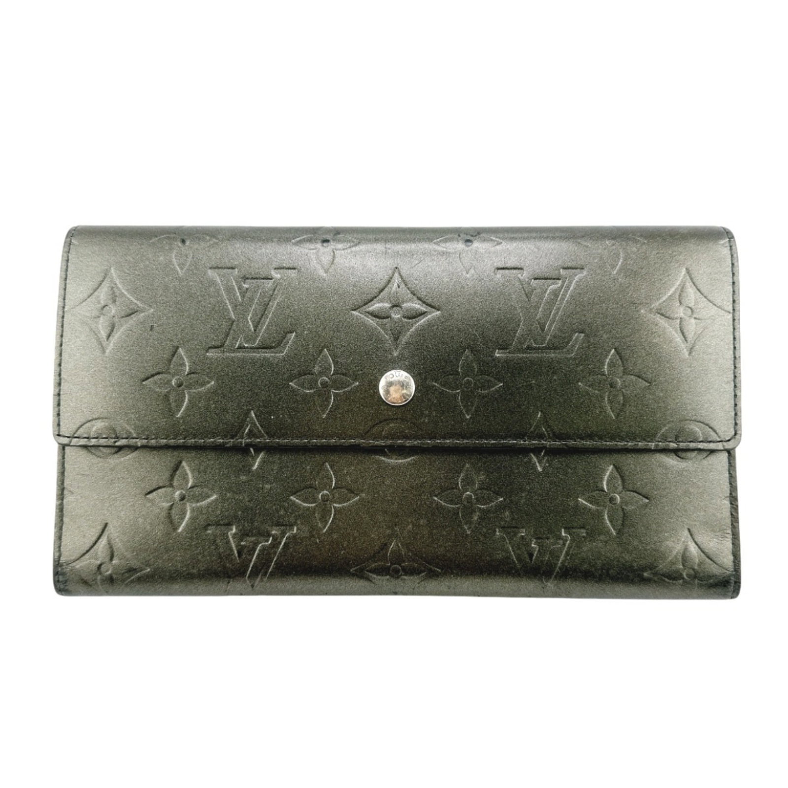 Louis Vuitton Wallet (Tri-Fold) Monogram Mat: Louis Vuitton Wallet (Tri-Fold) Monogram Mat Black Monogram Mat Louis Vuitton Tri-Fold Wallet. Made from Monogram Mat material, this tri-fold wallet measures 12cm x 16cm x 2.5cm and features a