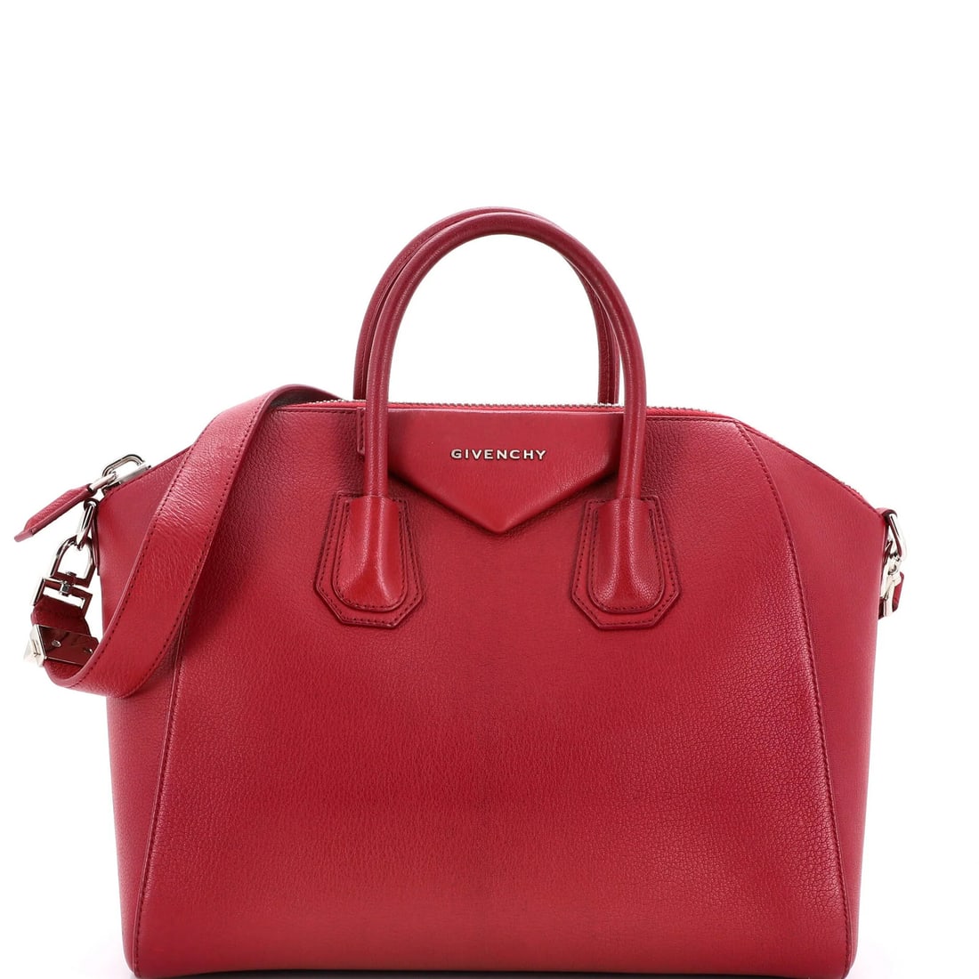 Glazed Leather Bag Givenchy Medium: Glazed Leather Bag Givenchy Medium Red Givenchy Antigona Medium Glazed Leather Satchel with gold hardware, featuring a medium size with a 3.5" handle drop and 11" strap drop, available in good