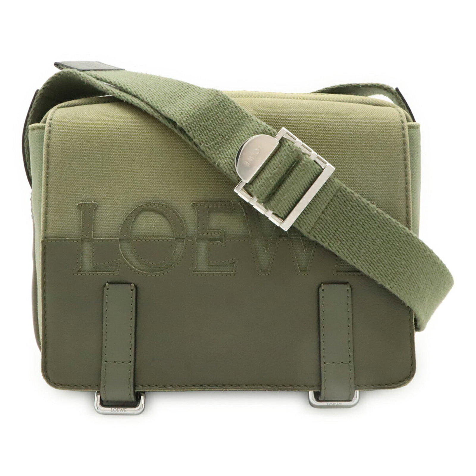 Shoulder Bag Canvas Leather Messenger Bag: Shoulder Bag Canvas Leather Messenger Bag Canvas and leather come together in this stylish messenger bag, available in green and khaki. Measuring 17cm x 23.5cm x 8cm, it features a unique blend of