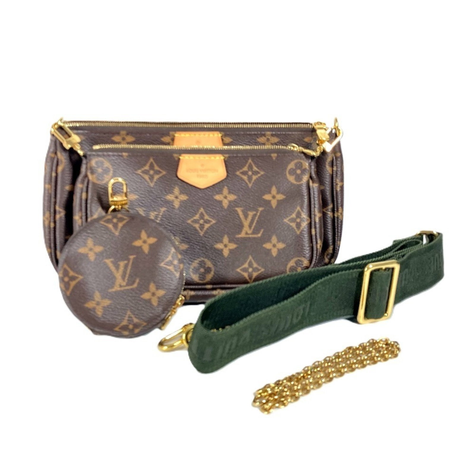 Shoulder Bag Monogram Pochette Louis Vuitton: Shoulder Bag Monogram Pochette Louis Vuitton Brown and Khaki Monogram Pochette Bag from Louis Vuitton. This shoulder bag features the iconic monogram pattern in a unique combination of brown and