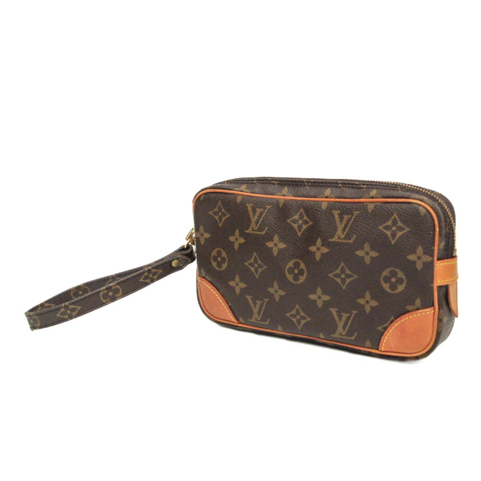 Vuitton Monogram Clutch Bag Louis: Vuitton Monogram Clutch Bag Louis Vuitton's iconic Monogram design is showcased in this luxurious Marly Dragonne PM clutch bag, crafted from high-quality monogram material. Measuring 12cm x 22cm x 4cm