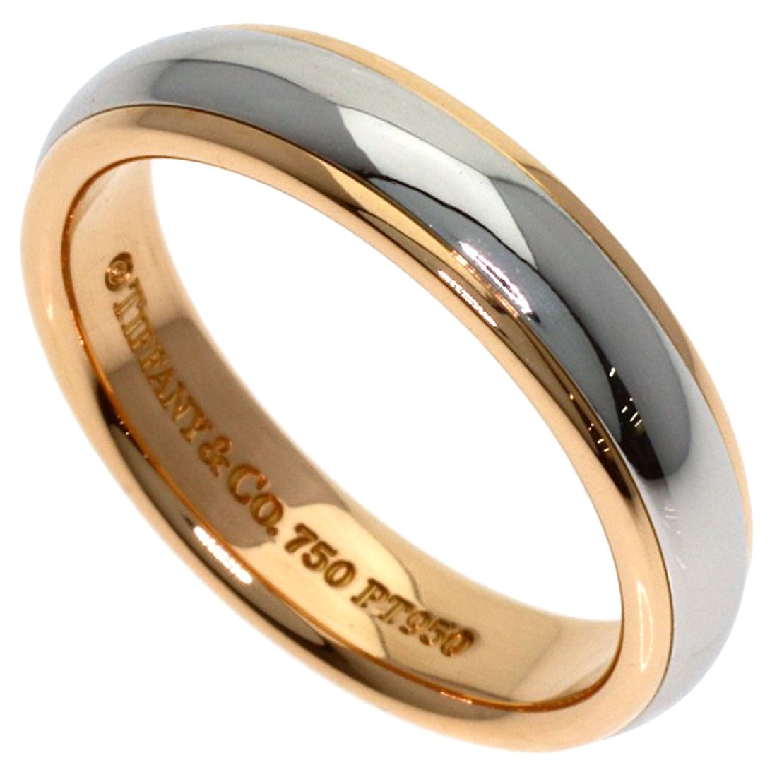 K18 Pink Gold Pt950 Tiffany&Co Wedding Ring: K18 Pink Gold Pt950 Tiffany&Co Wedding Ring K18 Pink Gold Pt950 Tiffany&Co Wedding Ring is a stunning gold ring featuring K18 pink gold material, a hallmark of luxury and sophistication. This