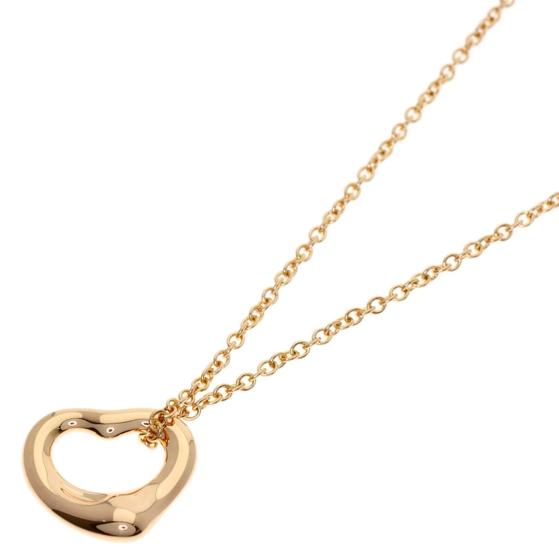 Pink Gold Necklace Open Mini Tiffany&Co K18 Heart: Pink Gold Necklace Open Mini Tiffany&Co K18 Heart K18 Pink Gold Necklace Open Mini Tiffany&Co Heart is a beautiful piece featuring a 15.9-inch chain made of K18 pink gold metal, with no main stone.