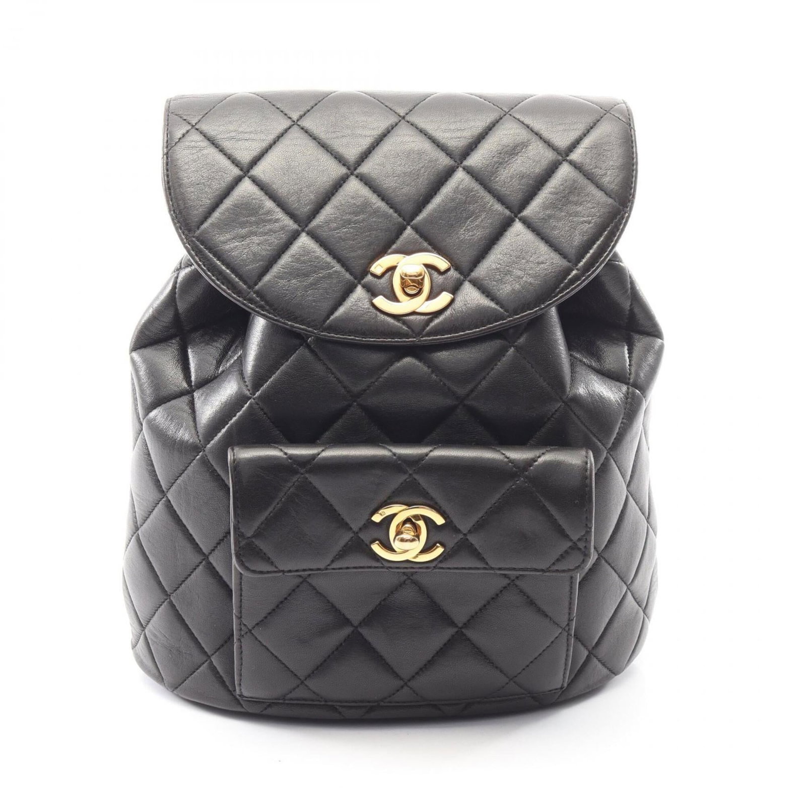 Leather Handbag Backpack Chanel: Leather Handbag Backpack Chanel Black lambskin leather Chanel backpack with a classic design, measuring 25cm x 21cm x 10cm. This stylish backpack is made from high-quality leather and features a