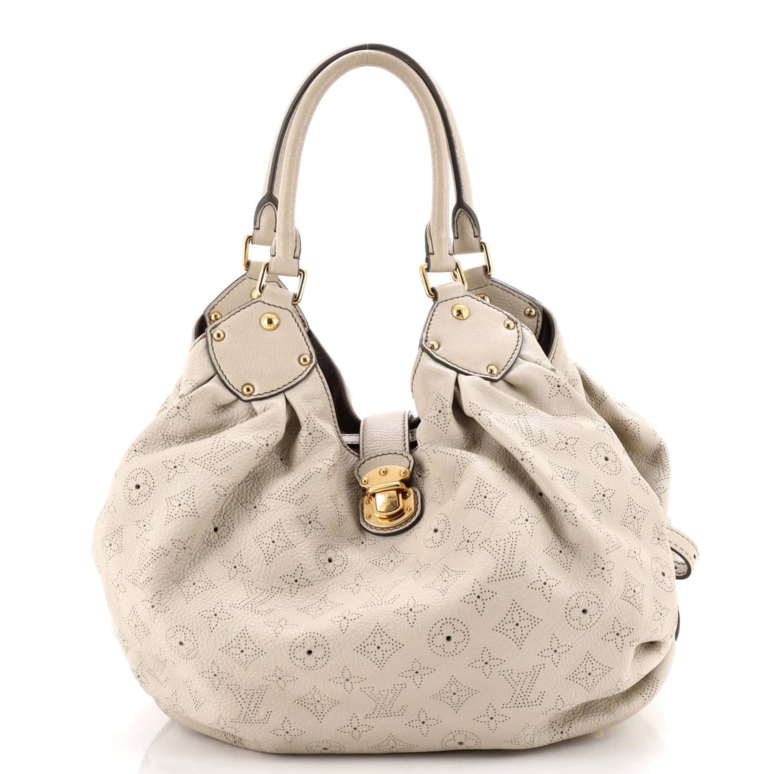 Hobo Mahina Leather Louis Vuitton XL: Hobo Mahina Leather Louis Vuitton XL Item Specifics: Brand: Louis Vuitton Exterior Material: Leather Style: Hobos Exterior Color: Neutral Size: Unknown Measurements: Handle Drop 8", Height 12", Width