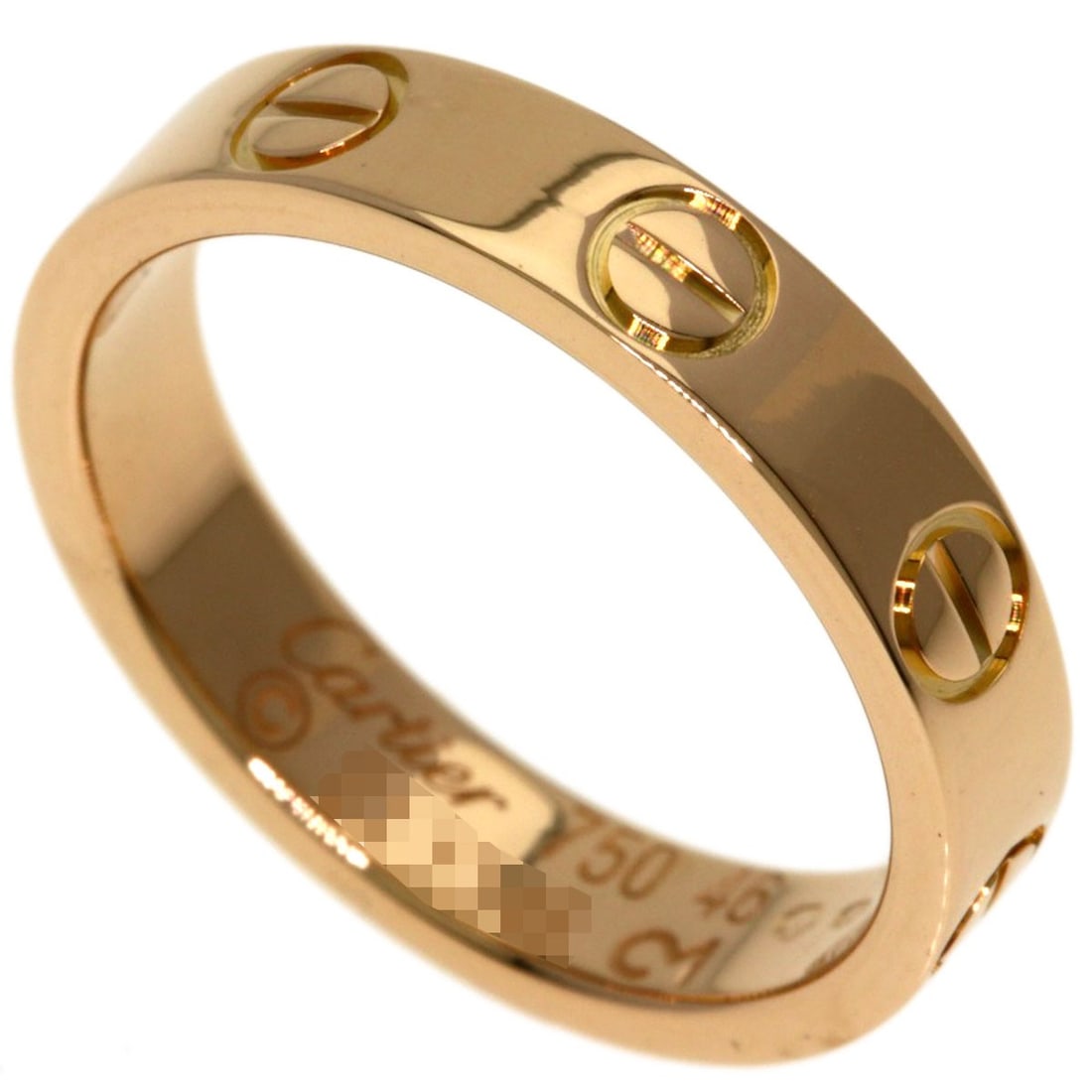Pink Gold Cartier K18 Mini Love Ring: Pink Gold Cartier K18 Mini Love Ring K18 Pink Gold Cartier Mini Love Ring - A stunning gold ring featuring the iconic Cartier design, crafted from 18k pink gold with a ring size of 3.75(US). This