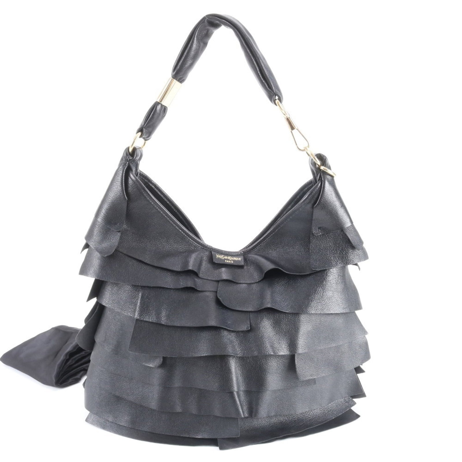 Shoulder Bag Yves Saint Laurent Tote Leather: Shoulder Bag Yves Saint Laurent Tote Leather This black leather shoulder bag from Yves Saint Laurent features a classic tote design with clean lines and a timeless silhouette. Made from high-quality