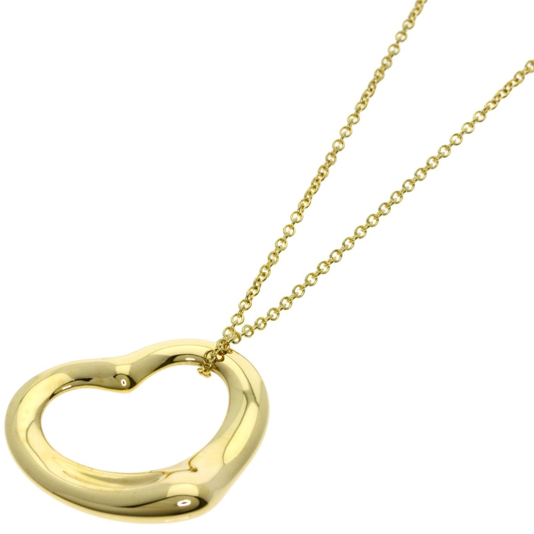Yellow Gold Necklace Tiffany&Co Open Heart K18: Yellow Gold Necklace Tiffany&Co Open Heart K18 Yellow Gold Necklace Tiffany&Co Open Heart K18 is a stunning piece featuring K18 yellow gold material and an open exterior design. Measuring 15.7 inches 