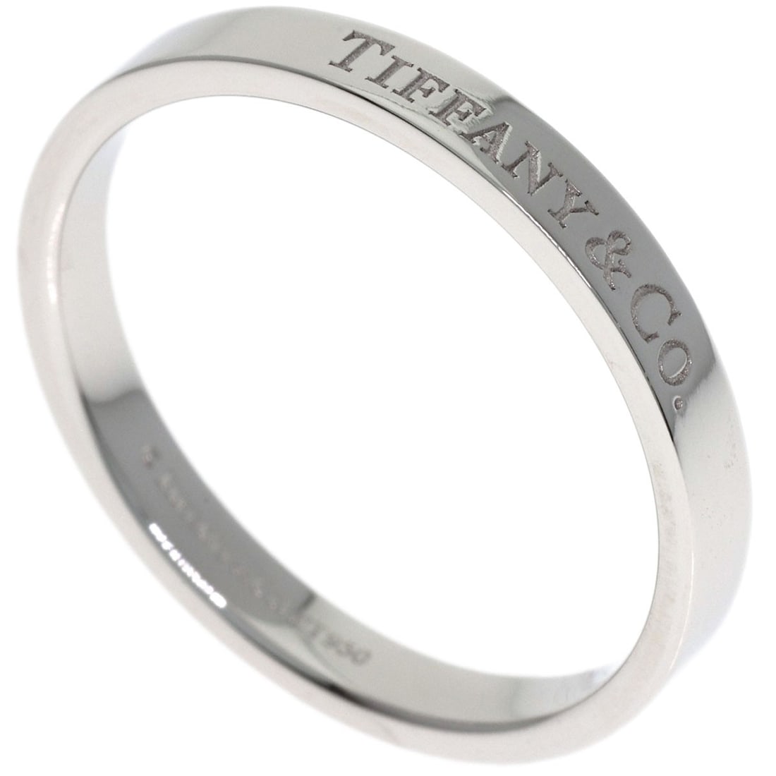 Flat Band Ring Platinum Pt950 by Tiffany&Co: Flat Band Ring Platinum Pt950 by Tiffany&Co Platinum Pt950 by Tiffany&Co, a sleek and modern flat band ring in sterling silver-plated platinum, features a 10.25 US ring size and a silver metal