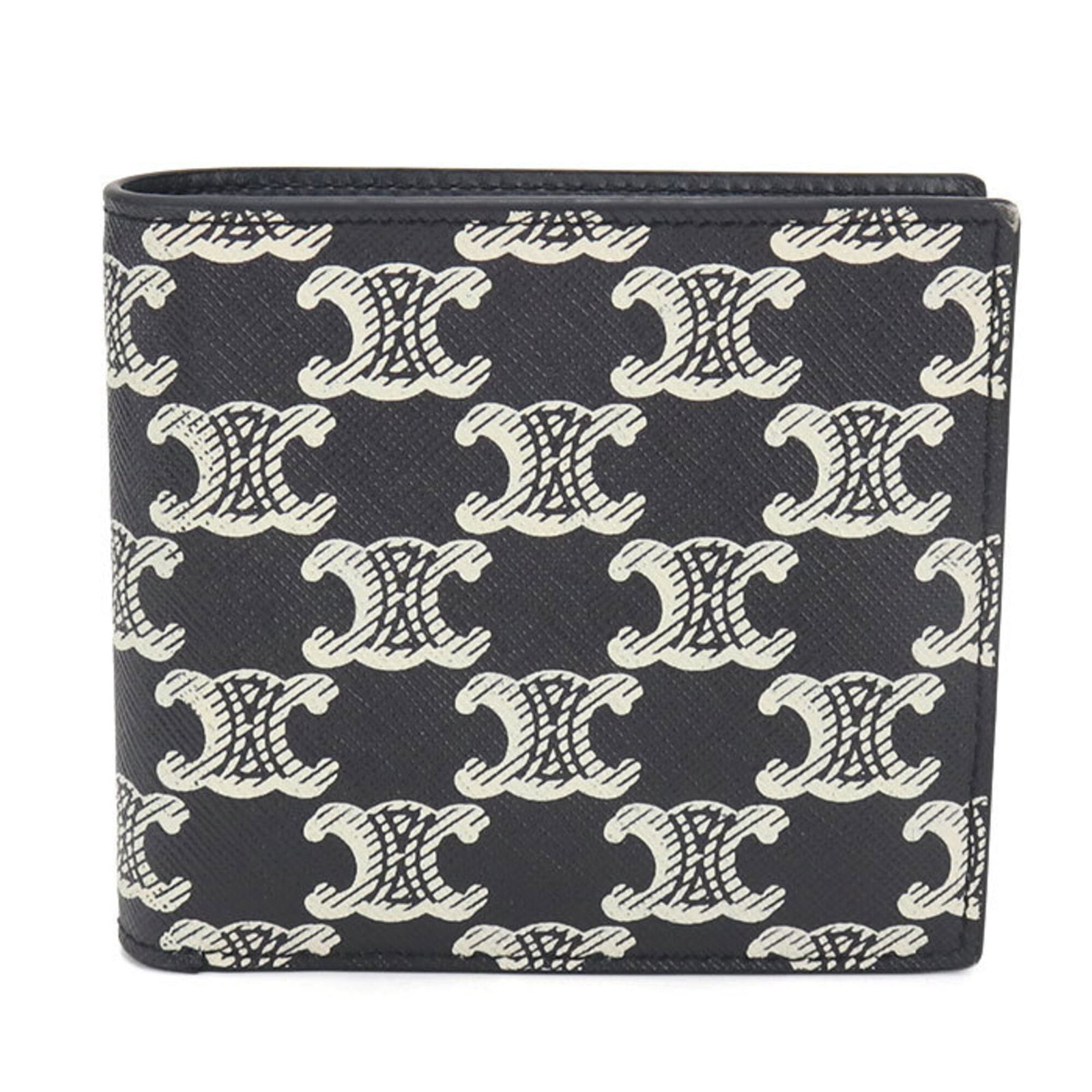 Celine Wallet (Bi-Fold) Pvc: Celine Wallet (Bi-Fold) Pvc Black Celine bi-fold wallet made from PVC, measuring 10cm x 11cm x 2.5cm. This Italian-made wallet features a sleek design and a durable PVC material. The black color