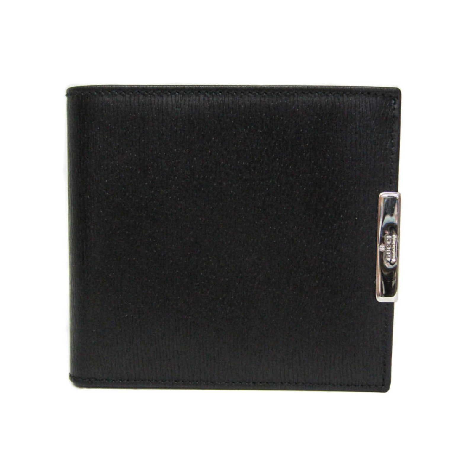 Gucci Wallet (Bi-Fold) Leather: Gucci Wallet (Bi-Fold) Leather Black bi-fold leather wallet from Gucci, featuring an open closure, three inner pockets, and a total weight of 140g. This classic design is made from high-quality leathe