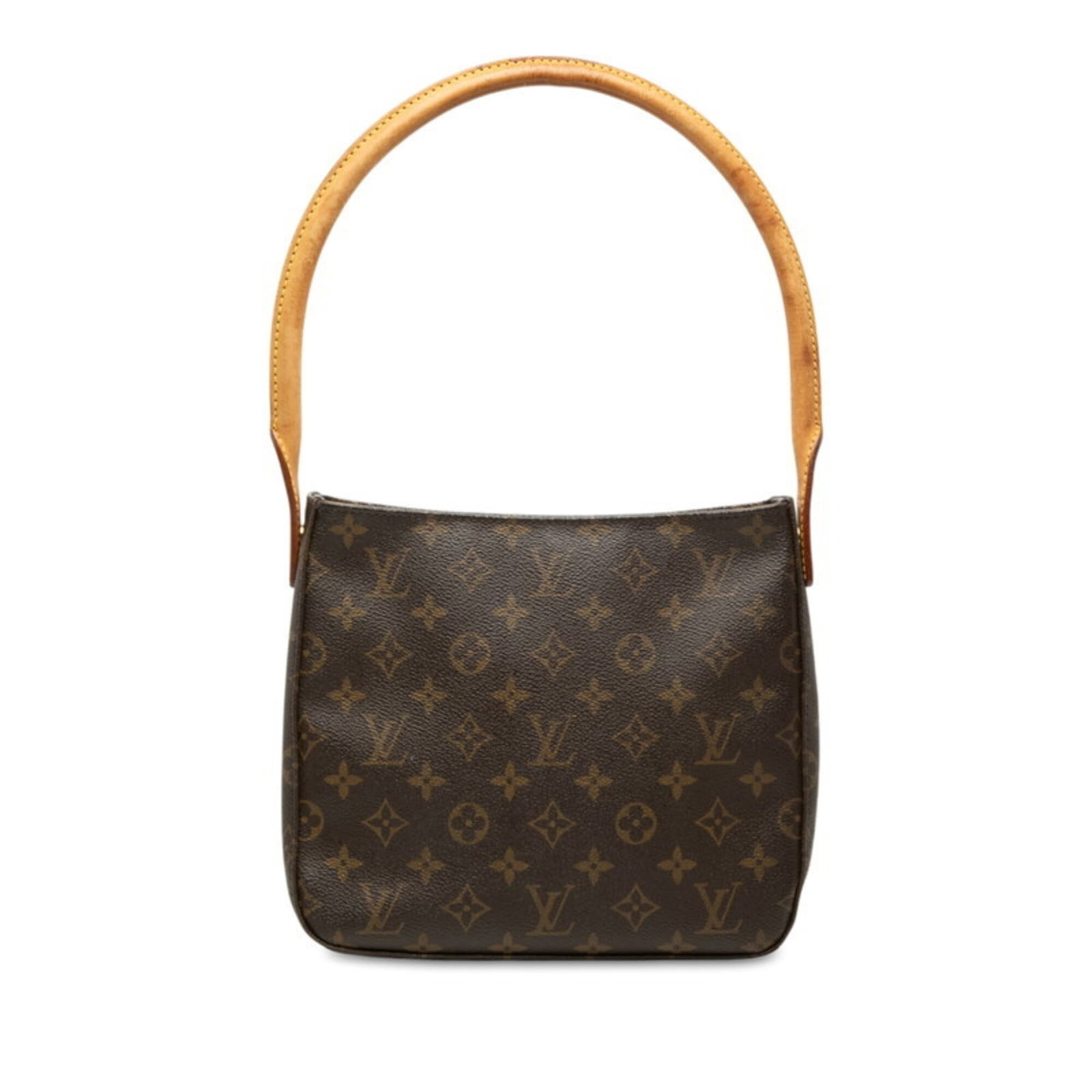 Handbag Leather Pvc Louis Vuitton Shoulder: Handbag Leather Pvc Louis Vuitton Shoulder Brown, Monogram Louis Vuitton Shoulder Bag Made from a Combination of PVC and Leather, Measuring 21cm x 24cm x 10cm. Features the Classic Louis Vuitton
