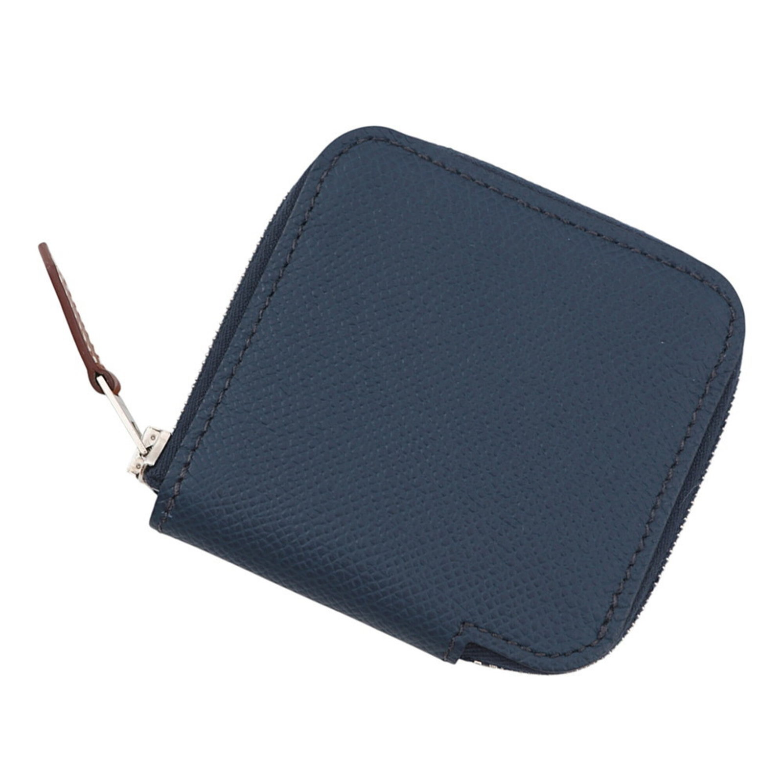 Hermes Coin Purse/ Coin Case Epsom Leather: Hermes Coin Purse/ Coin Case Epsom Leather Epsom leather coin purse from Hermes, crafted with attention to detail, features a sleek blue design. Made from high-quality Epsom leather, this compact