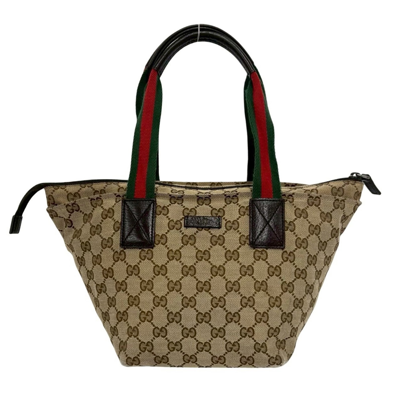 Handbag Tote Bag Canvas Leather Gucci: Handbag Tote Bag Canvas Leather Gucci Canvas and leather combine in this Gucci tote bag, available in brown, green, and red colors. Measuring 18cm x 17cm x 20cm, it features a sturdy design with a