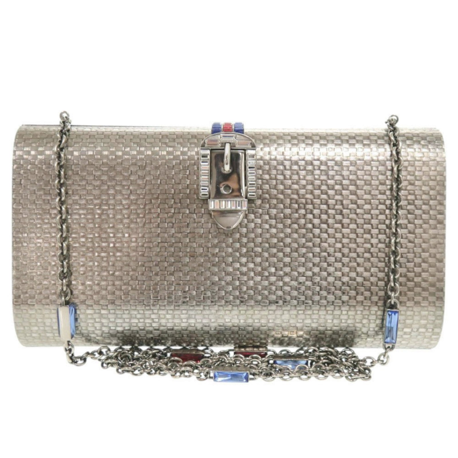Metal Gucci Bag Shoulder: Metal Gucci Bag Shoulder Silver Metal Gucci Shoulder Bag with Dust Bag. This shoulder bag features a sleek metal design in silver, measuring 10.5cm x 20cm x 5cm. Comes with a dust bag for added
