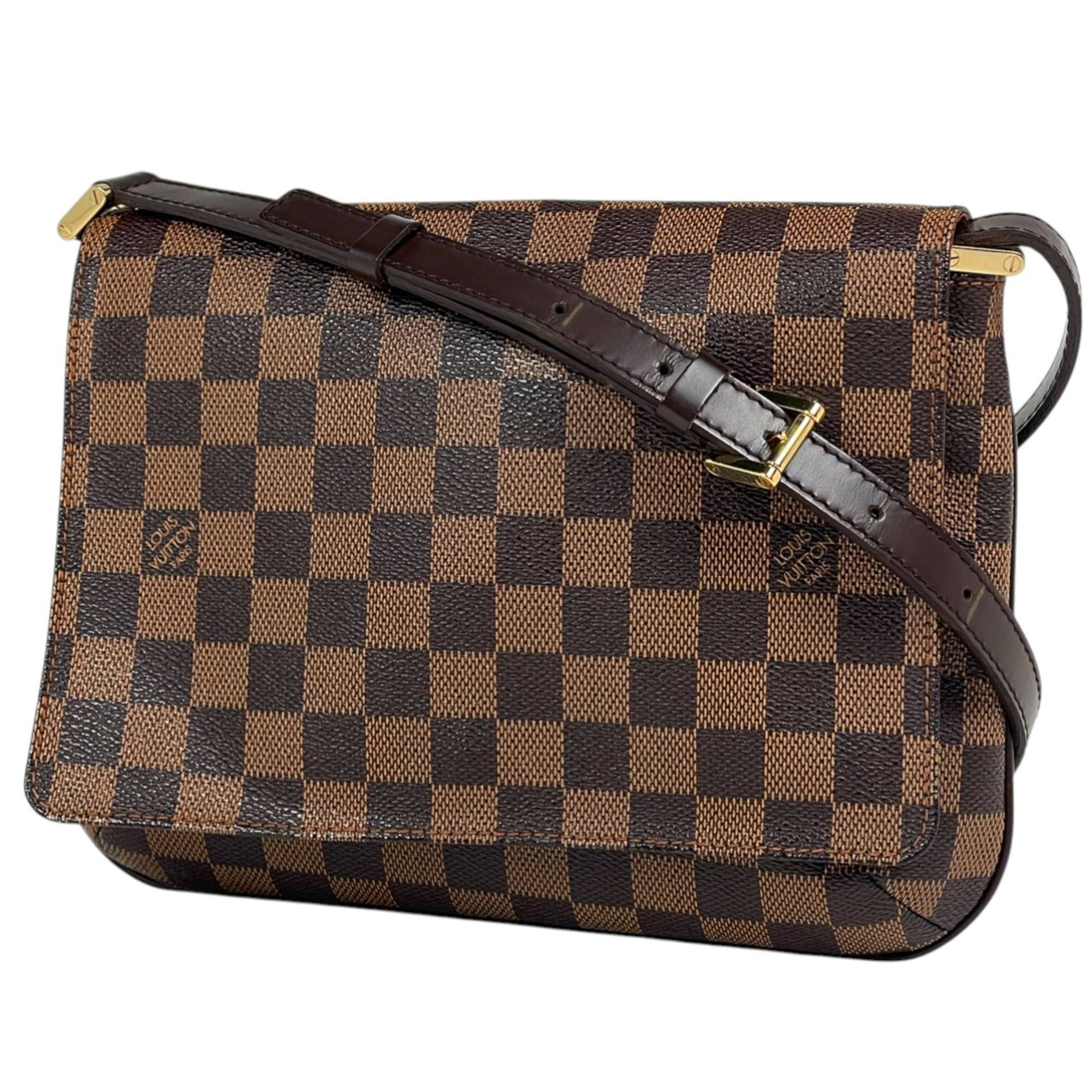 Shoulder Bag Damier Canvas By Louis Vuitton: Shoulder Bag Damier Canvas By Louis Vuitton The Louis Vuitton Damier Canvas Shoulder Bag is a timeless piece, boasting the iconic Damier pattern in rich brown tones. Measuring 19cm x 25.5cm x 6.5cm,