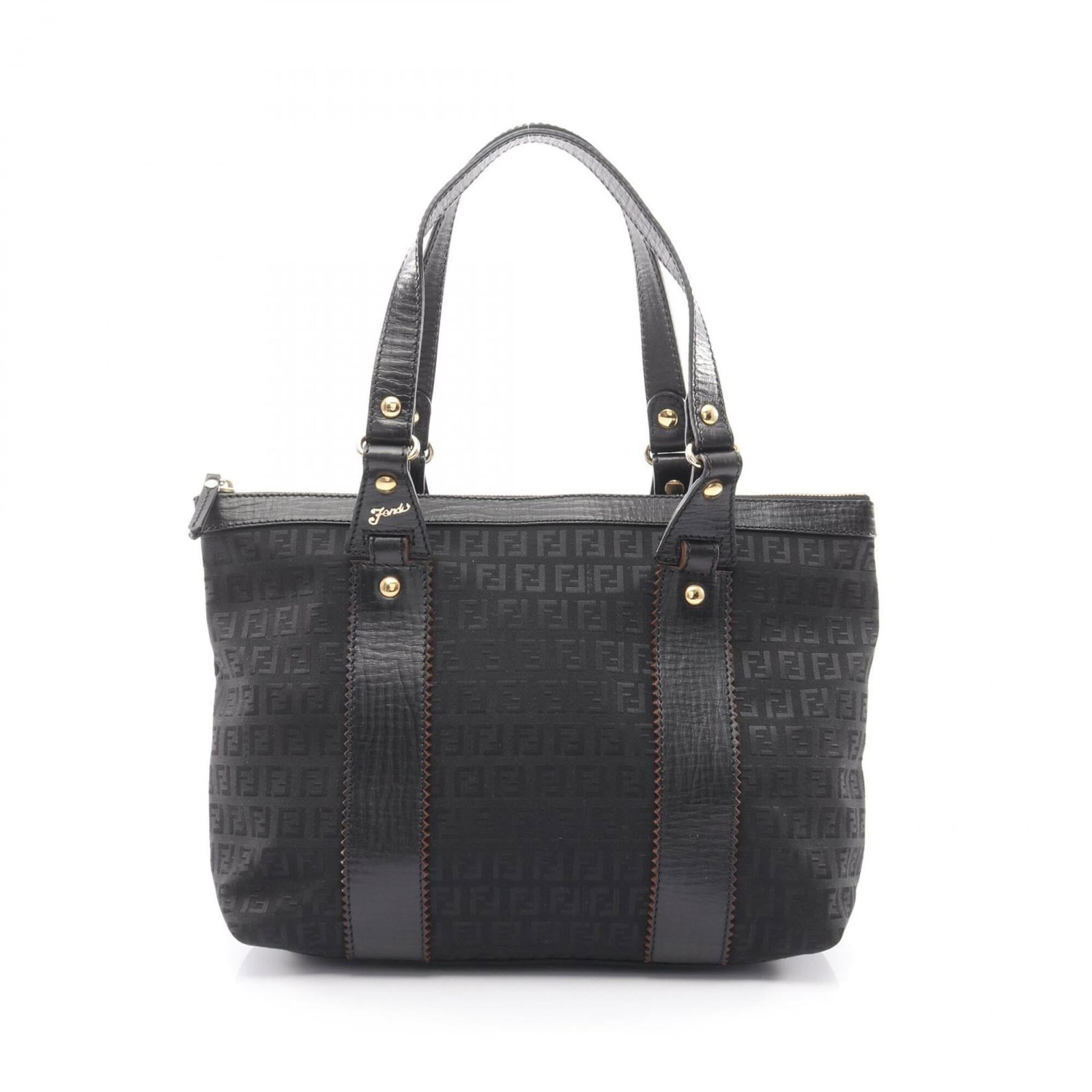 Canvas leather Fendi bag tote: Canvas leather Fendi bag tote Canvas leather Fendi bag tote in black, featuring a unique canvas and leather combination, with dimensions of 26cm x 32cm x 13cm. This stylish tote bag is made with