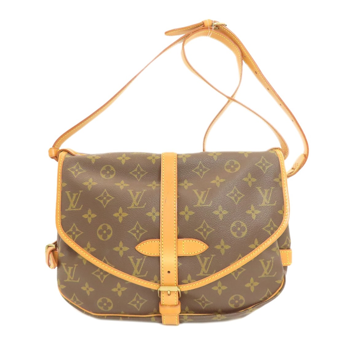 Saumur M Monogram Canvas Shoulder Bag M42254 Louis Vuitton: Saumur M Monogram Canvas Shoulder Bag M42254 Louis Vuitton Brown Monogram Canvas Shoulder Bag with Classic Style. This LOUIS VUITTON shoulder bag features a timeless design with a signature brown
