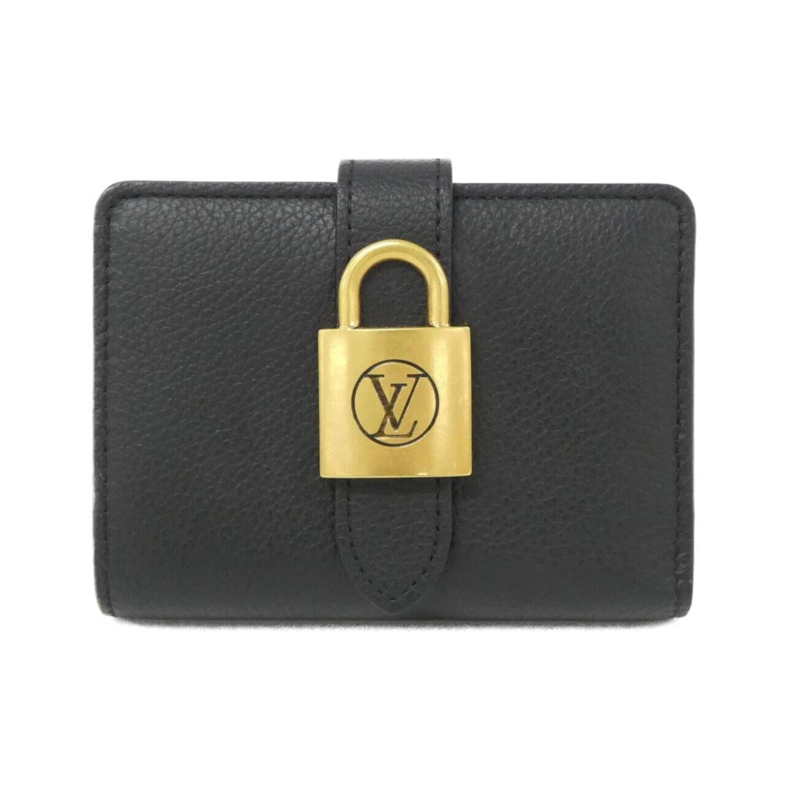 Louis Vuitton Wallet (Bi-Fold) Leather: Louis Vuitton Wallet (Bi-Fold) Leather Black Louis Vuitton bi-fold wallet made from high-quality calf leather, measuring 8cm x 10cm x 3cm. This stylish wallet features a classic design that exudes