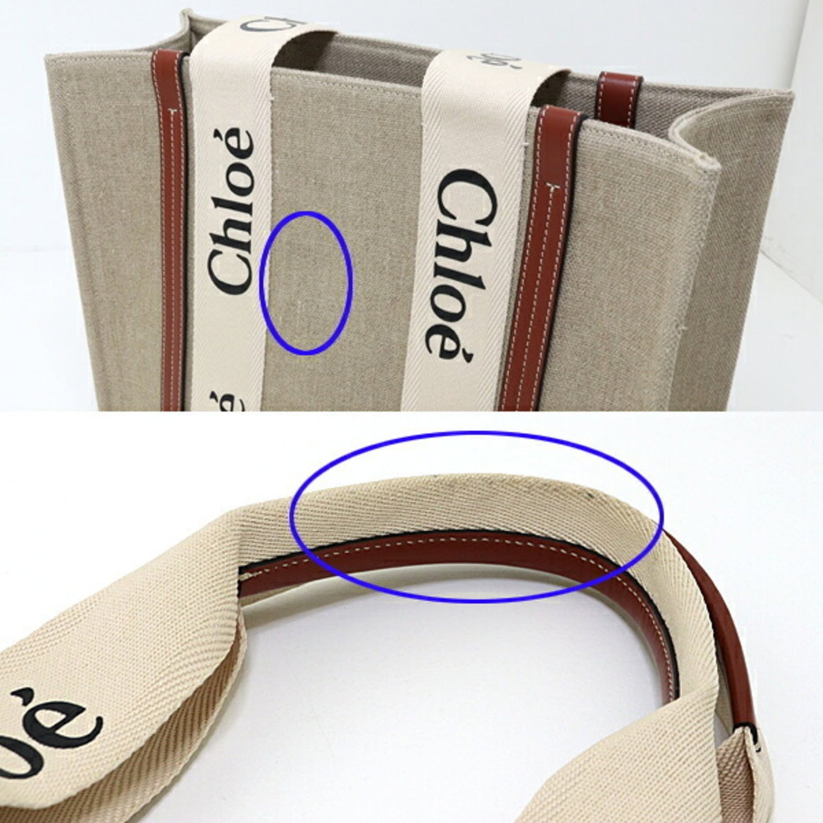 Tote Bag Linen Polyester Leather - 3