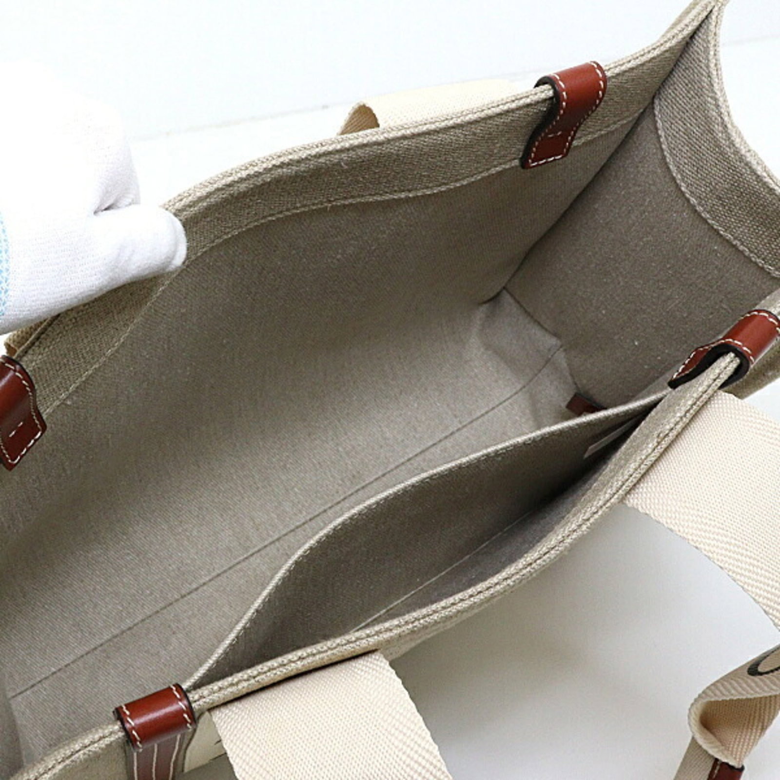 Tote Bag Linen Polyester Leather - 6