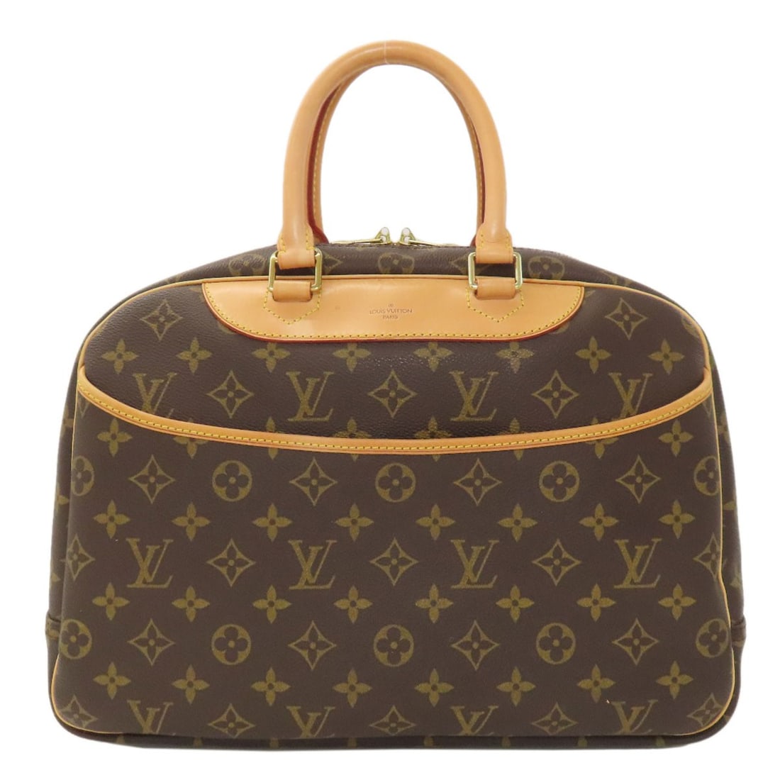 Vuitton Louis M47270 Monogram Canvas Handbag Deauville: Vuitton Louis M47270 Monogram Canvas Handbag Deauville Vuitton's iconic Louis M47270 Monogram Canvas Handbag is a timeless classic, boasting a rich brown exterior made from high-quality monogram
