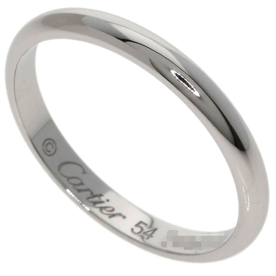 Ring Platinum Pt950 Cartier #54: Ring Platinum Pt950 Cartier #54 Platinum Pt950 Cartier #54 ring features a sleek, silver PT950 design with an open ring closure, showcasing the intricate craftsmanship of Cartier's renowned style.