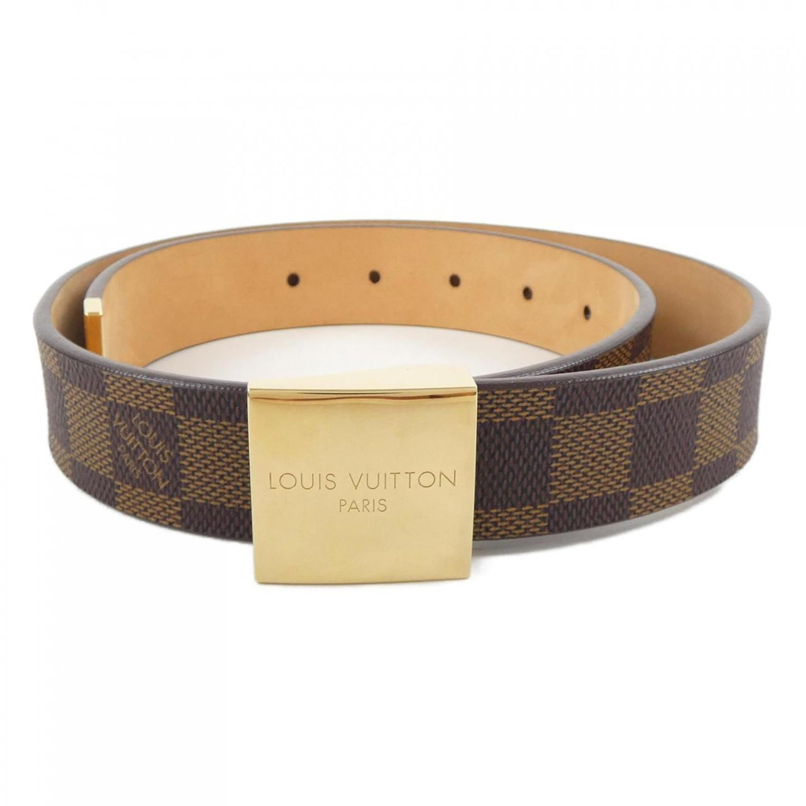 Standard belt by Louis Vuitton: Standard belt by Louis Vuitton Brown, 65cm-75cm length, and 3cm width, this Louis Vuitton standard belt is a classic accessory. Made with a signature, it bears a mark of the renowned brand. Item Speci