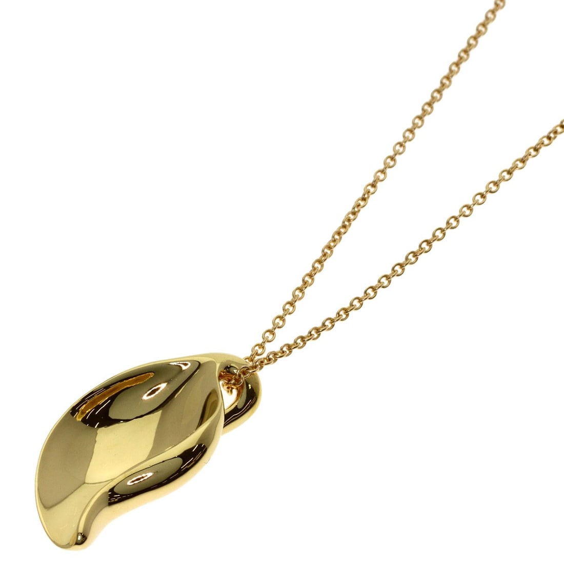 K18 Yellow Gold Leaf Necklace Tiffany&Co.: K18 Yellow Gold Leaf Necklace Tiffany&Co. K18 Yellow Gold Leaf Necklace from Tiffany&Co. is a stunning piece of jewelry featuring a unique gold leaf design. Made from high-quality K18 yellow gold,