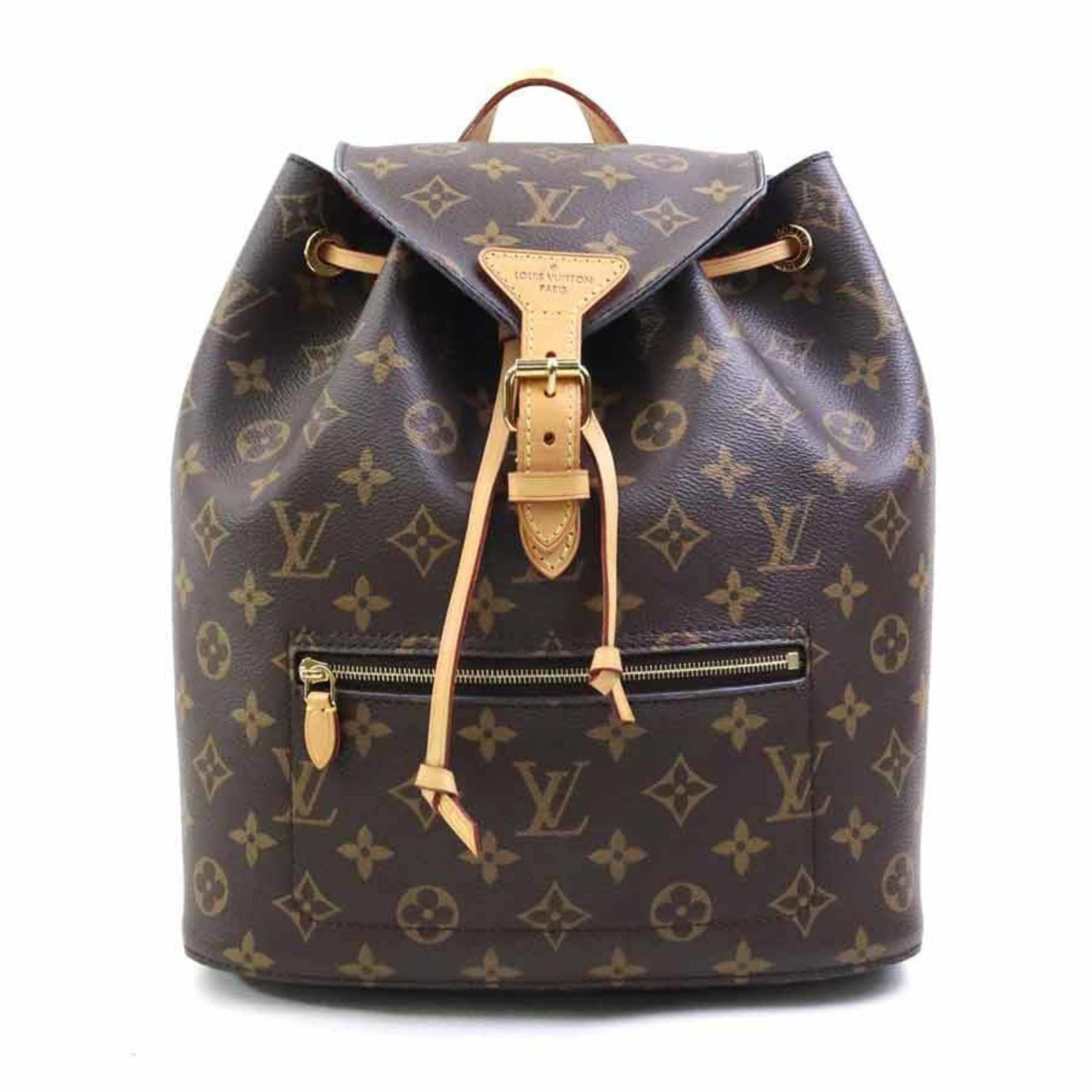 Vuitton Louis Monogram Backpack: Vuitton Louis Monogram Backpack Brown Monogram Backpack from Louis Vuitton. This stylish backpack features the iconic Louis Vuitton monogram pattern in a rich brown color, crafted from high-quality