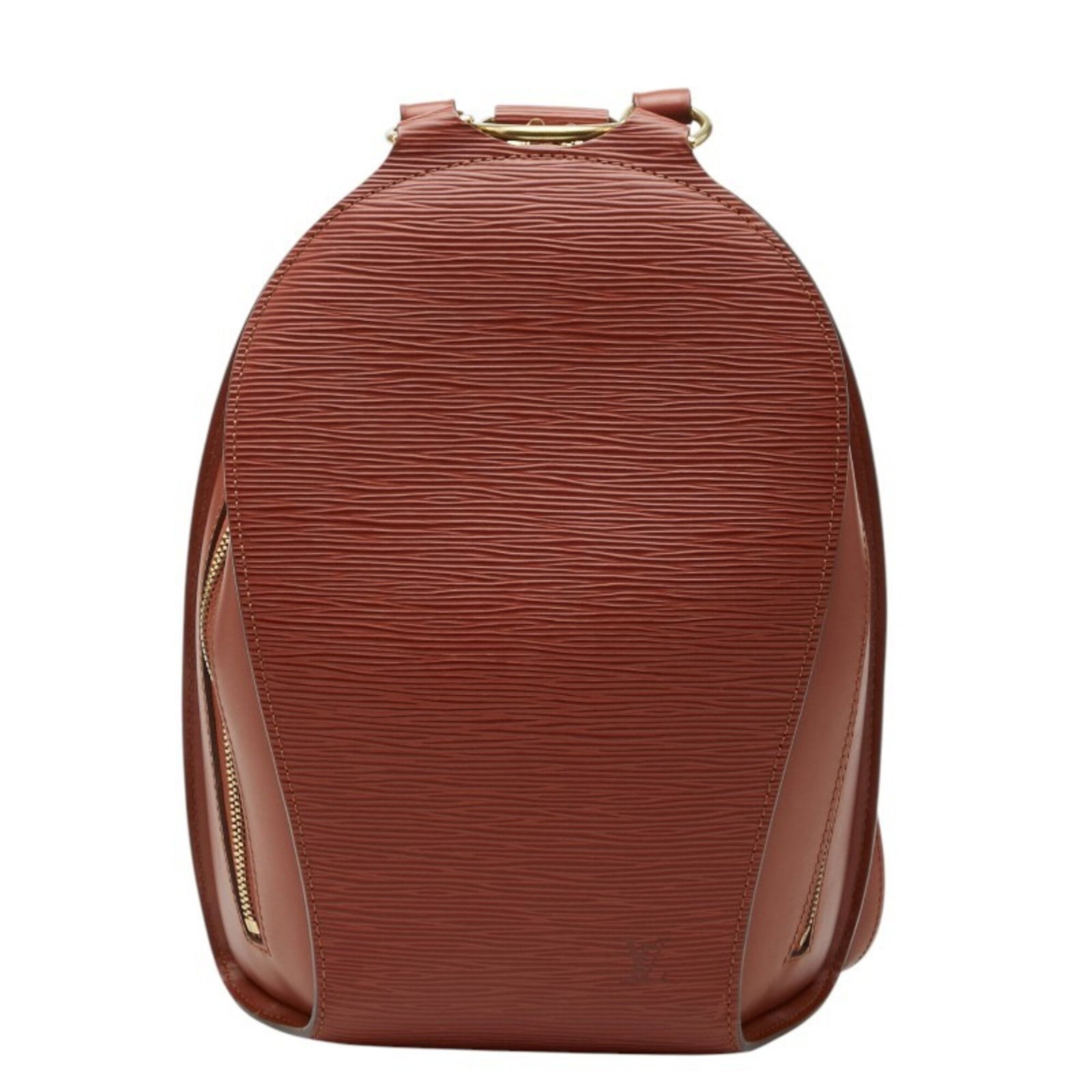 Backpack Leather Louis Vuitton: Backpack Leather Louis Vuitton Brown Kenyan leather backpack from Louis Vuitton's Epi collection, featuring a classic design with clean lines and a timeless aesthetic. Measuring 30cm x 21cm x 9cm,