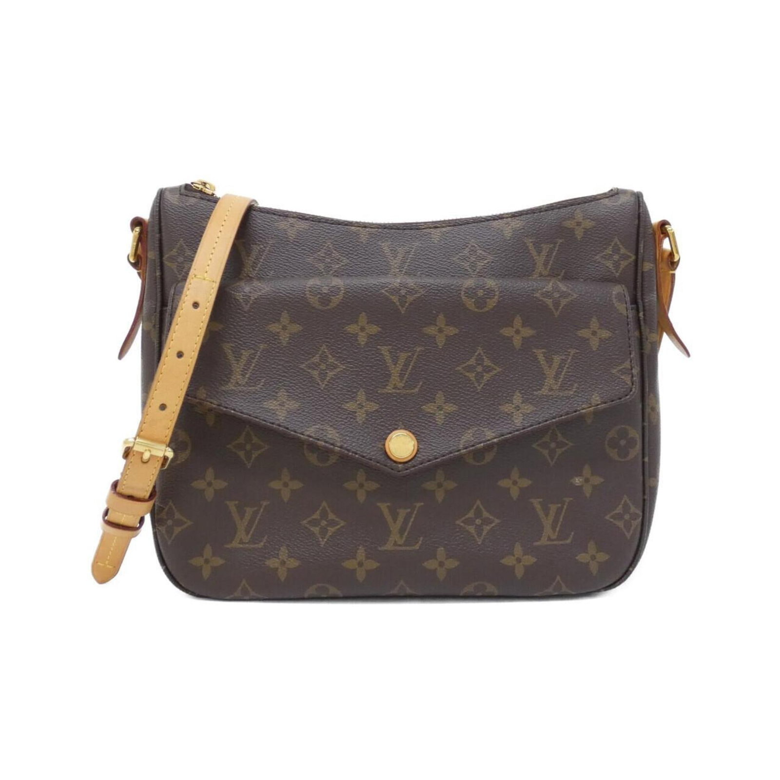 Canvas Coated Louis Vuitton Bag Shoulder: Canvas Coated Louis Vuitton Bag Shoulder Coated canvas construction adds a durable touch to this classic Louis Vuitton shoulder bag, while its brown color and timeless design make it a versatile