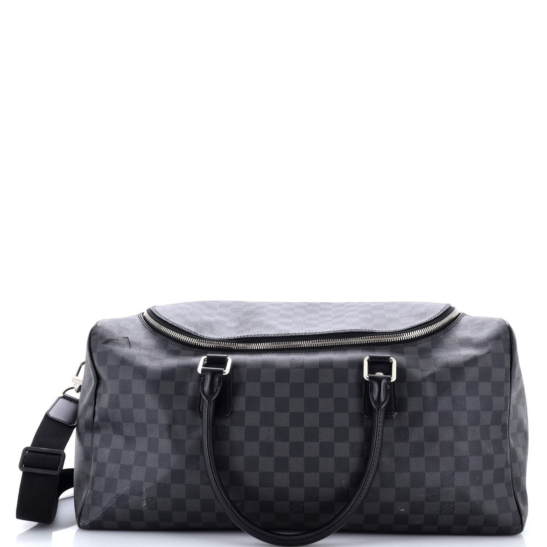 Damier Graphite Duffle Bag Louis Vuitton Roadster: Damier Graphite Duffle Bag Louis Vuitton Roadster The Damier Graphite Duffle Bag Louis Vuitton Roadster is a unique canvas-coated bag with a distinctive gray exterior and black interior. Featuring a