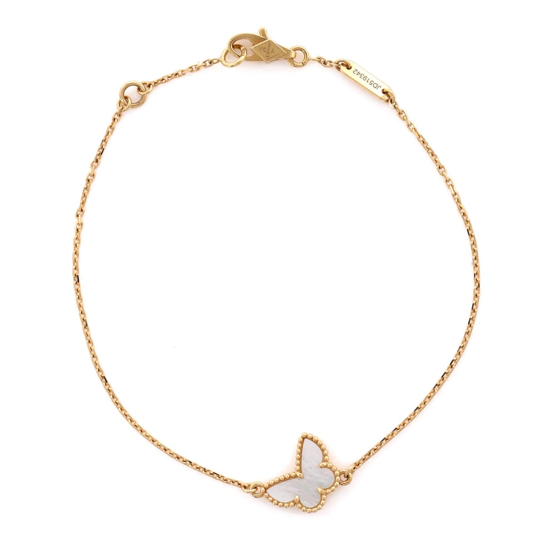 Van Cleef & Arpels Sweet Alhambra Butterfly Bracelet 18K Yellow Gold and Mother: Van Cleef & Arpels Sweet Alhambra Butterfly Bracelet 18K Yellow Gold and Mother 18K Yellow Gold and Mother of Pearl details come together in the elegant Sweet Alhambra Butterfly Bracelet, showcasing a