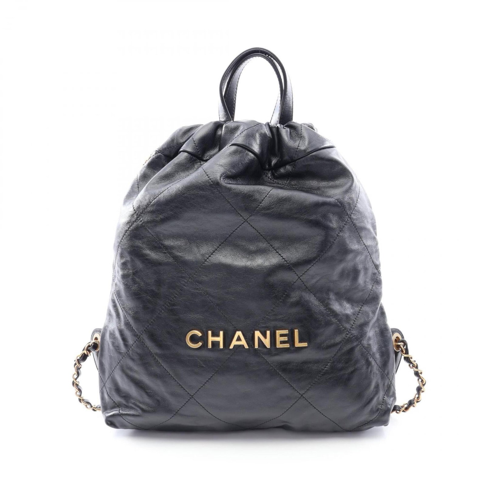Backpack Leather By Chanel: Backpack Leather By Chanel Black leather backpack by Chanel, measuring 35cm x 28cm x 8cm. This classic design combines timeless style with sleek functionality. Item Specifics: Brand: Chanel Type: