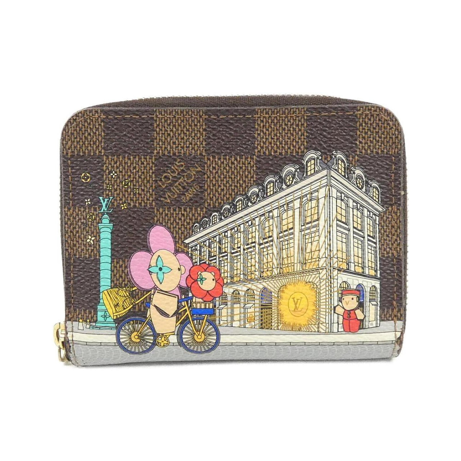 Louis Vuitton Coin Purse/ Coin Case Coated Canvas: Louis Vuitton Coin Purse/ Coin Case Coated Canvas Coated canvas craftsmanship meets timeless style in this Louis Vuitton coin purse, featuring the iconic Damier pattern. Measuring 8cm x 11cm x 2cm, th