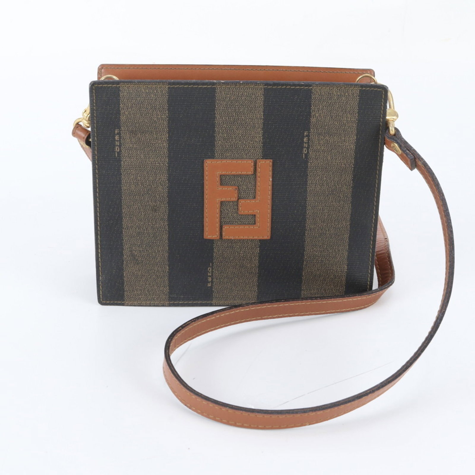 Fendi Crossbody Shoulder Bag Leather Coated Canvas: Fendi Crossbody Shoulder Bag Leather Coated Canvas Black or Brown Leather Coated Canvas Crossbody Shoulder Bag from Fendi, measuring 15cm x 18cm x 5cm, with a stylish combination of leather and coated