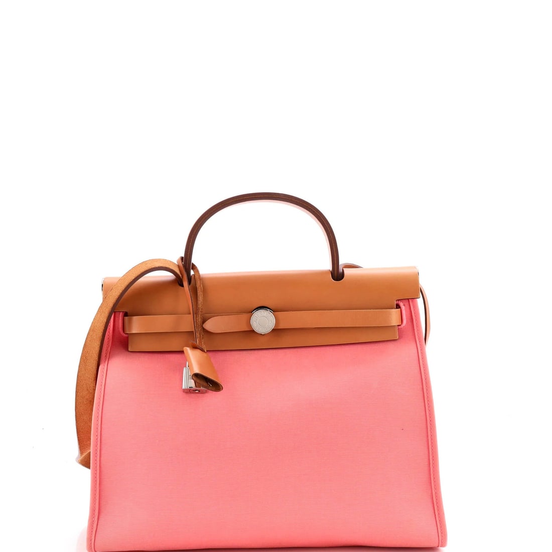 Herbag Hermes Leather Toile 31 Zip: Herbag Hermes Leather Toile 31 Zip The Herbag Hermes Leather Toile 31 Zip is a stylish shoulder bag with a unique blend of pink and blue hues. Featuring a canvas interior and palladium hardware, this 