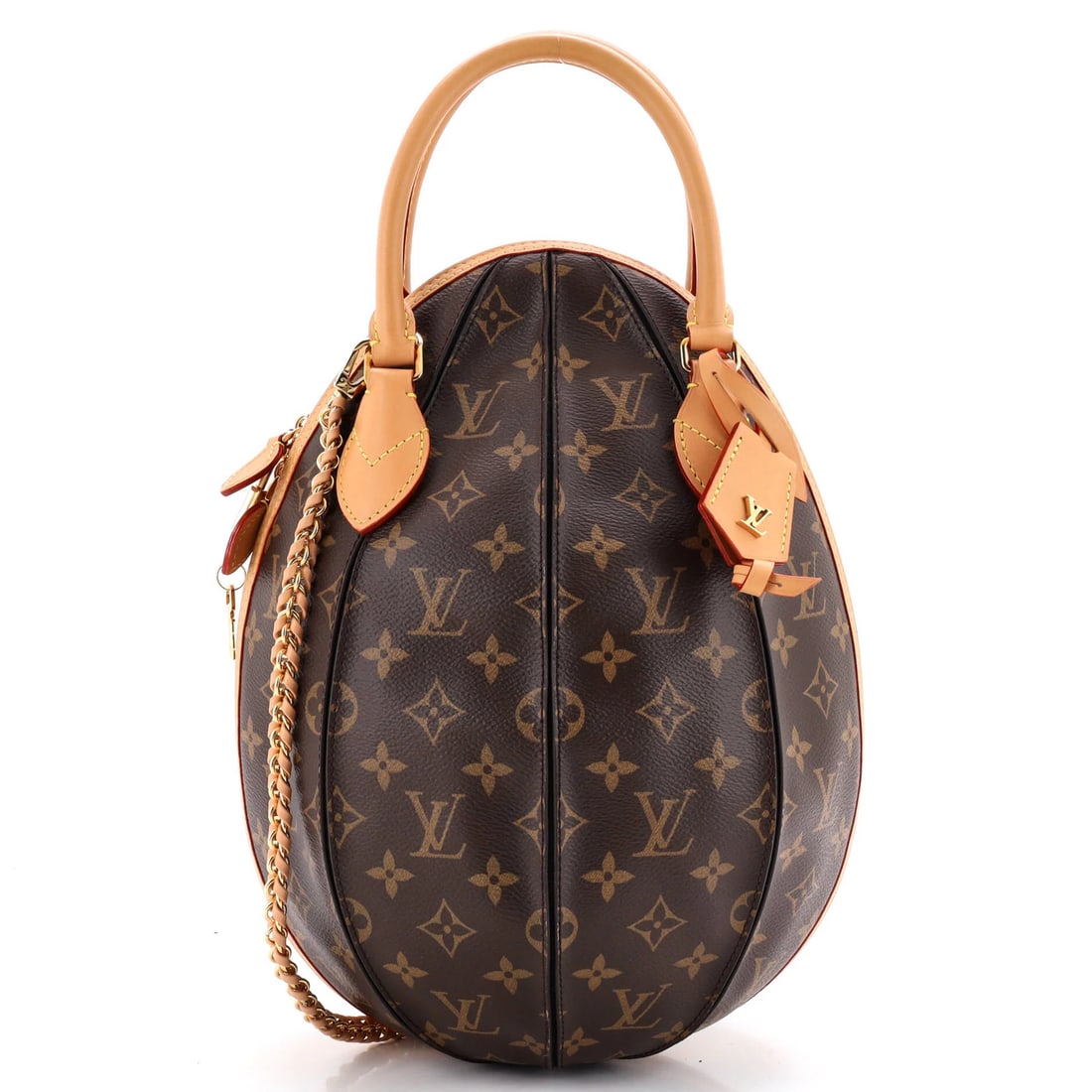 Canvas bag egg monogram leather souple Louis Vuitton: Canvas bag egg monogram leather souple Louis Vuitton Canvas bag egg monogram leather souple Louis Vuitton, featuring a classic top handle design with scuffed exterior and gold hardware, is a stylish