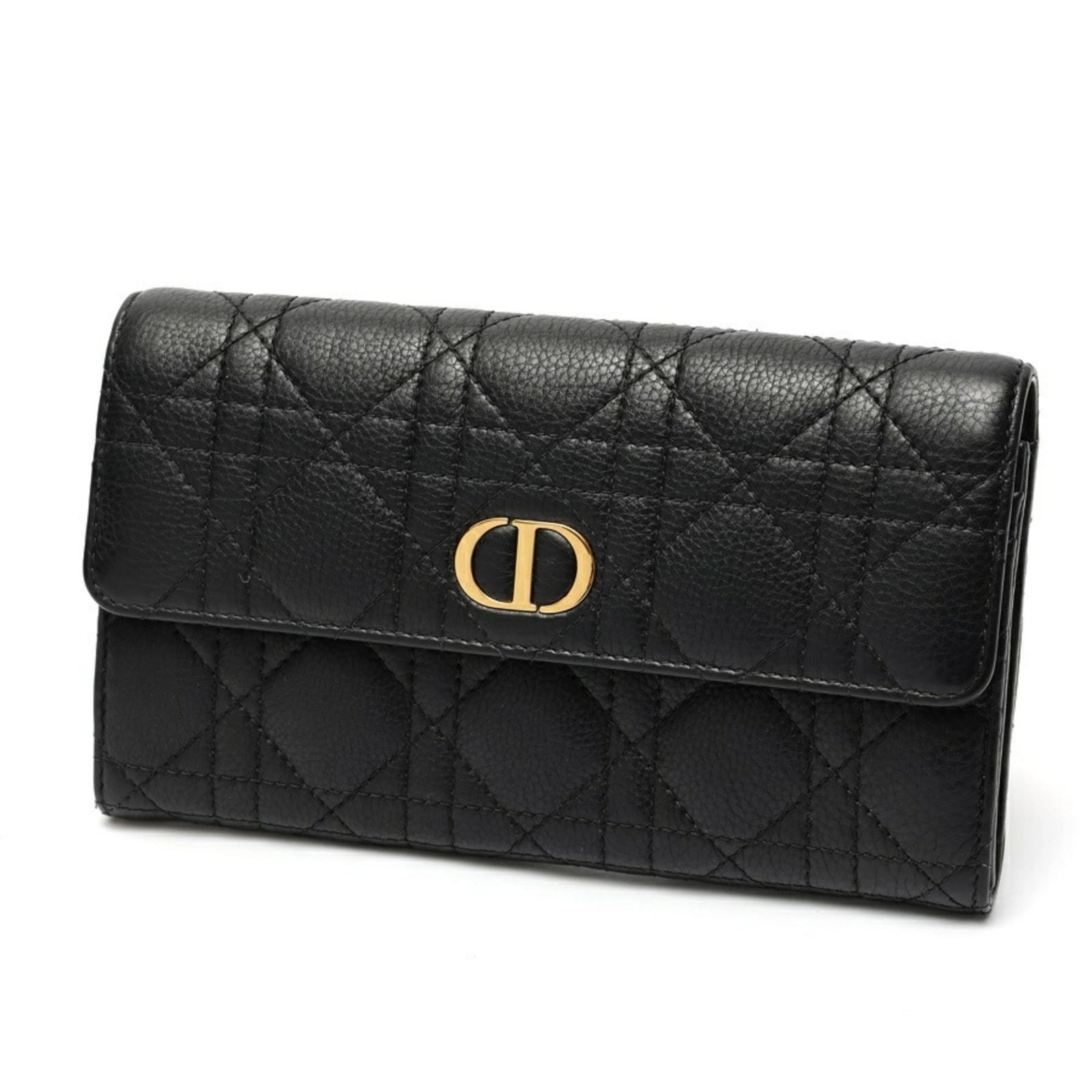 Long Leather Christian Dior Bi Fold Wallet: Long Leather Christian Dior Bi Fold Wallet Black leather Christian Dior long bi-fold wallet with a classic design, measuring 10.7cm x 19cm x 3.5cm. Crafted from high-quality leather, this wallet