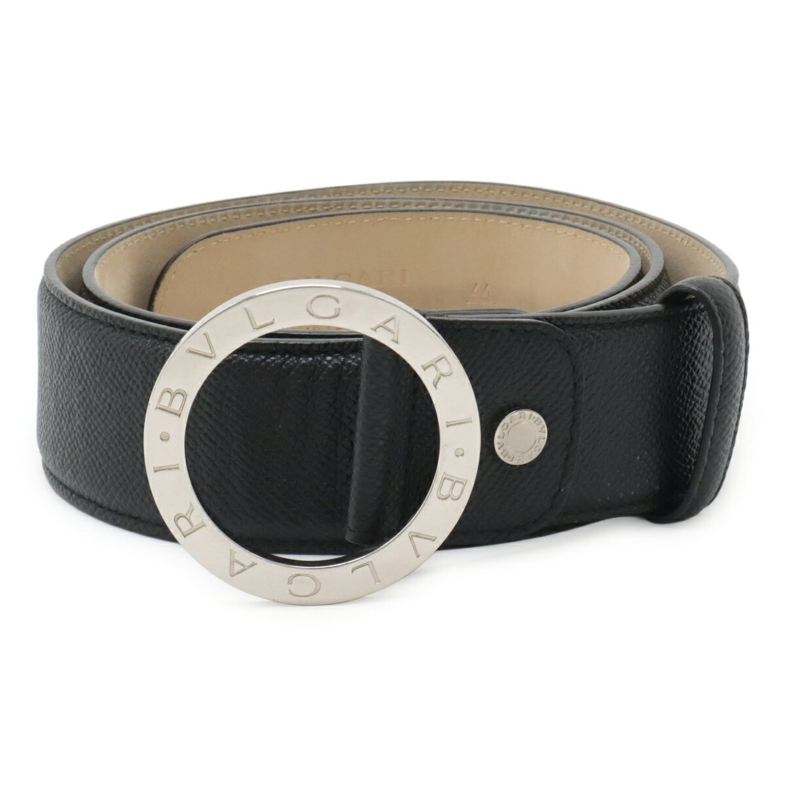 Bvlgari belt: Bvlgari belt Bvlgari belt in black leather, available in lengths of 82.5cm to 92.5cm, featuring a width of 5.7cm. Made from high-quality leather, this belt is crafted with attention to detail. The