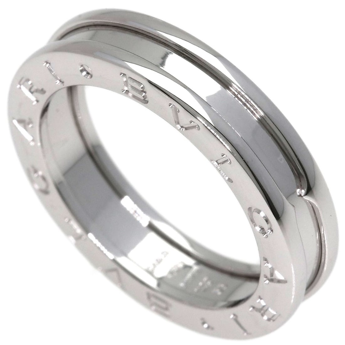 Bvlgari B.Zero1 1 Band #55 Ring K18 White Gold: Bvlgari B.Zero1 1 Band #55 Ring K18 White Gold K18 White Gold Bvlgari B.Zero1 1 Band #55 Ring is a stylish and elegant piece featuring a silver metal exterior. This ring boasts a purity of K18, a