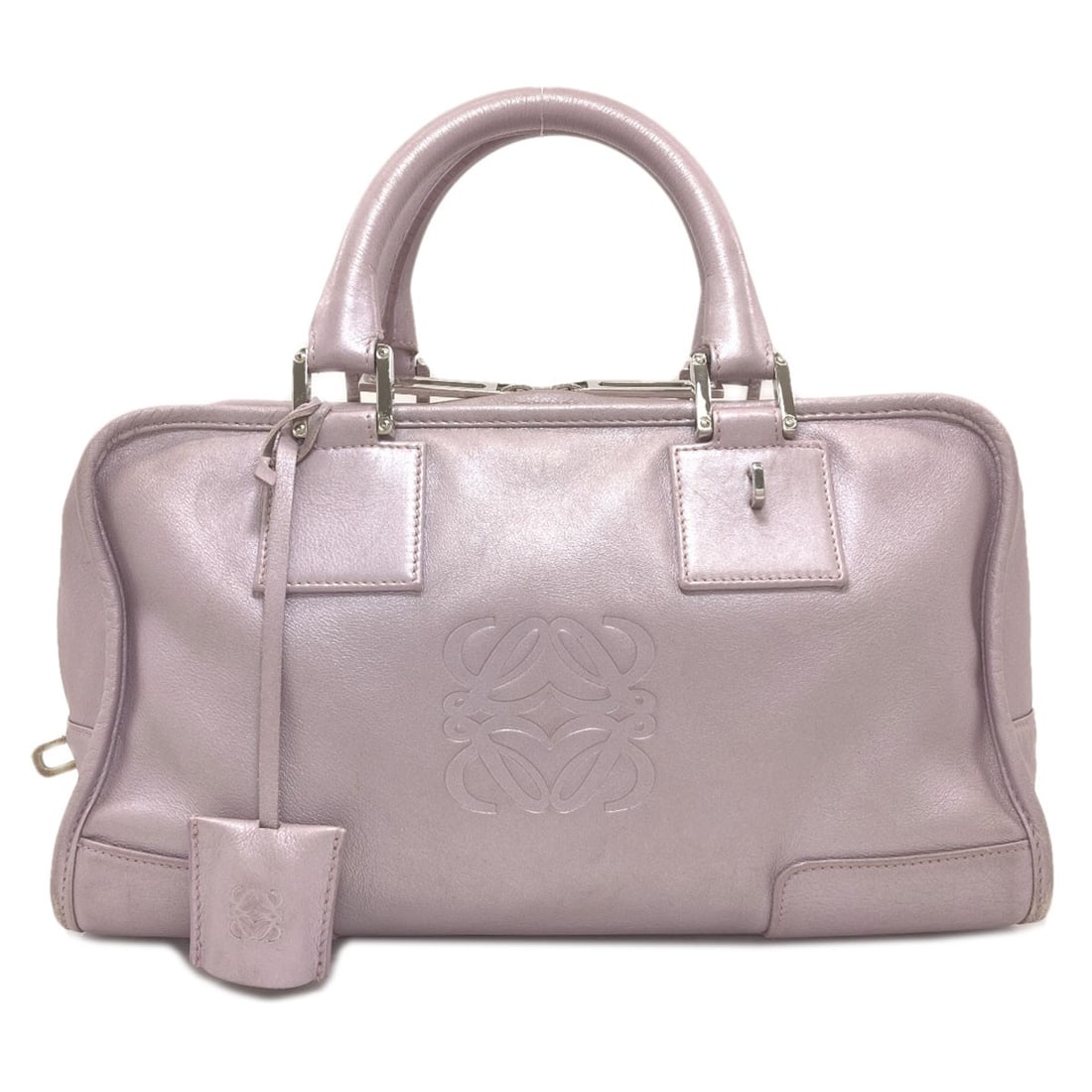 Lambskin Handbag Loewe Amazona: Lambskin Handbag Loewe Amazona Purple Lambskin Handbag with a striking design, this LOEWE Amazona features a rich exterior color and luxurious lambskin material. The bold purple hue is a standout