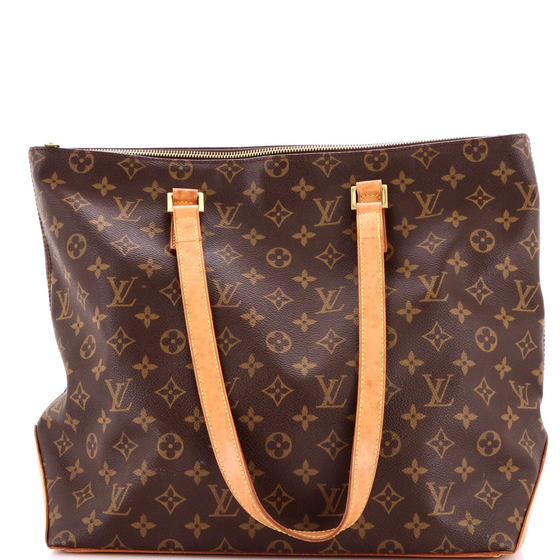 Luco Handbag Monogram Louis Vuitton: Luco Handbag Monogram Louis Vuitton Brown Luco Handbag Monogram Louis Vuitton features a canvas coated exterior with a brown interior and gold hardware. The tote measures 12" high, 14" wide, and 4"