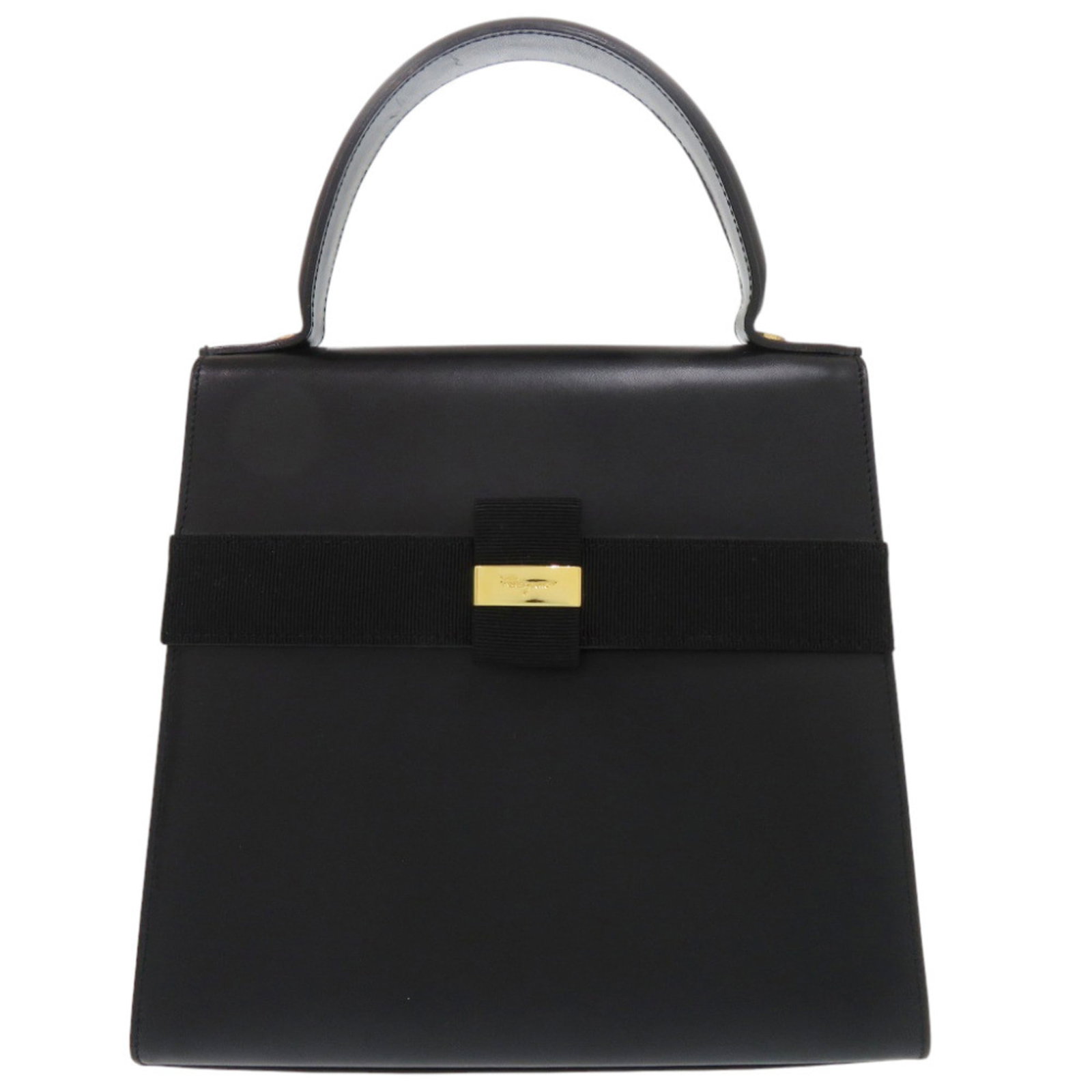 Salvatore Ferragamo Handbag Leather: Salvatore Ferragamo Handbag Leather Black Salvatore Ferragamo handbag made from high-quality leather, featuring a sleek and sophisticated design. Measuring 23cm x 23.5cm x 9.5cm, this stylish bag is