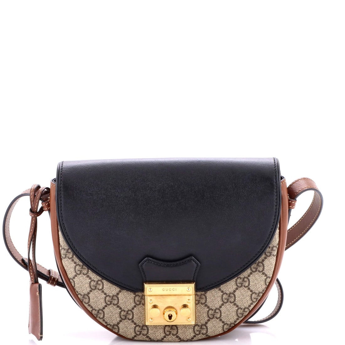 Small Leather Canvas Coated Bag Saddle Padlock Gucci: Small Leather Canvas Coated Bag Saddle Padlock Gucci Small Leather Canvas Coated Bag Saddle Padlock Gucci: A stylish and practical cross body bag with a unique padlock design, featuring canvas coated
